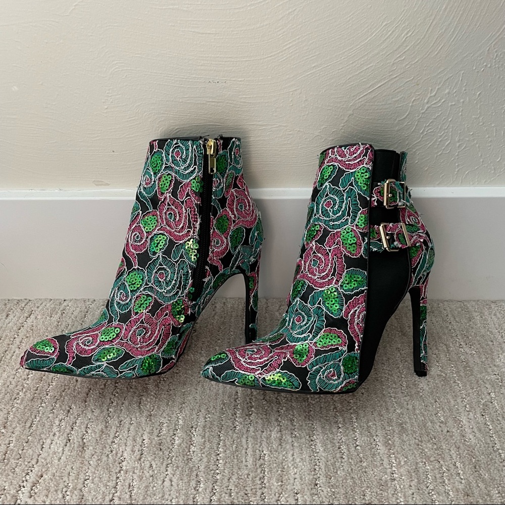 Sequin Embroided Booties - Picture 4 of 7